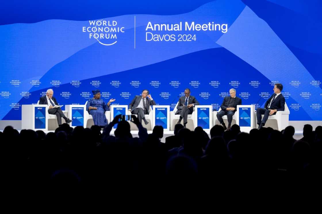 Rwanda's President Paul Kagame (third from right) at the World Economic Forum. He said African start-ups lack funding at a global level Rwanda's President Paul Kagame (third from right) at the World Economic Forum. He said African start-ups lack funding at a global level