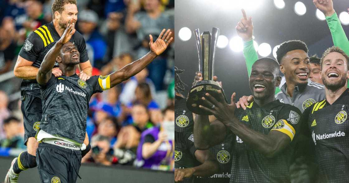 Jonathan Mensah wins second trophy. SOURCE: Twitter/ @ColumbusCrew Jonathan Mensah wins second trophy. SOURCE: Twitter/ @ColumbusCrew