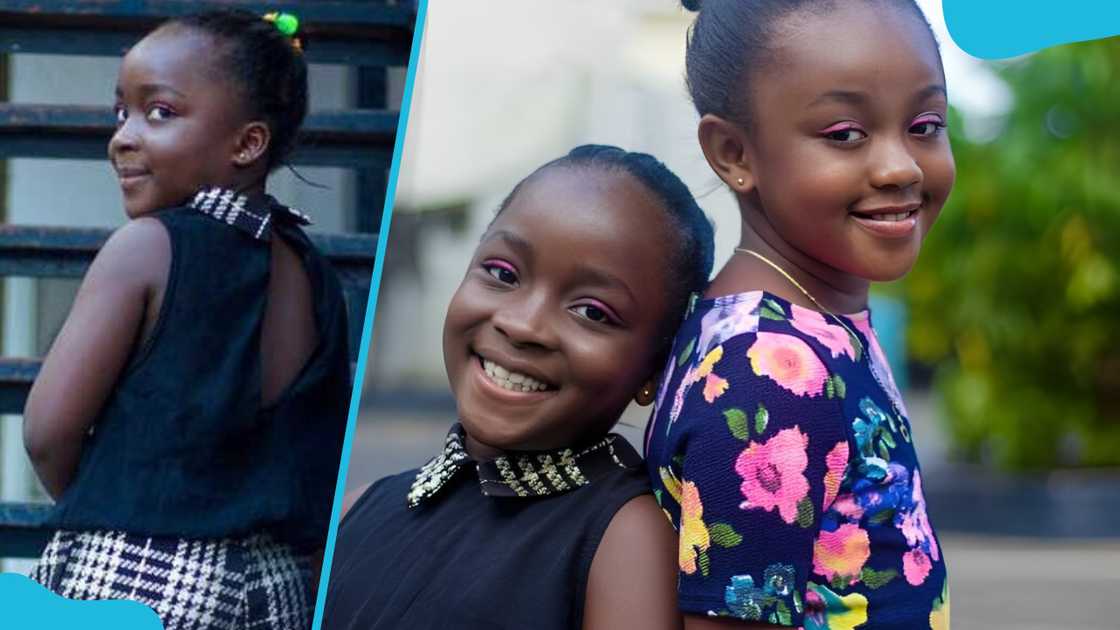 Phoebe Mensah is climbing a staircase (L). Phoebe Mensah and Nikita on the road (R)