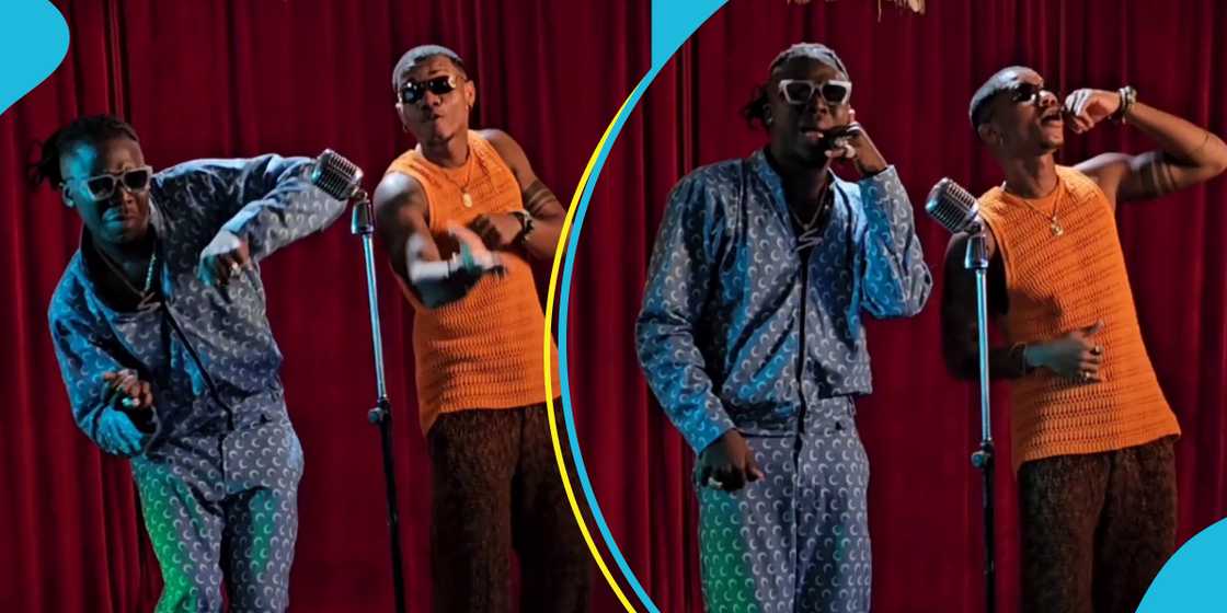 Stonebwoy and KiDi during a video shoot for Likor Stonebwoy and KiDi during a video shoot for Likor