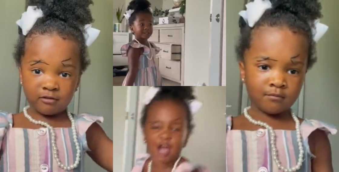 Little girl screams in hilarious video after finally watching her own makeup in mirror Little girl screams in hilarious video after finally watching her own makeup in mirror