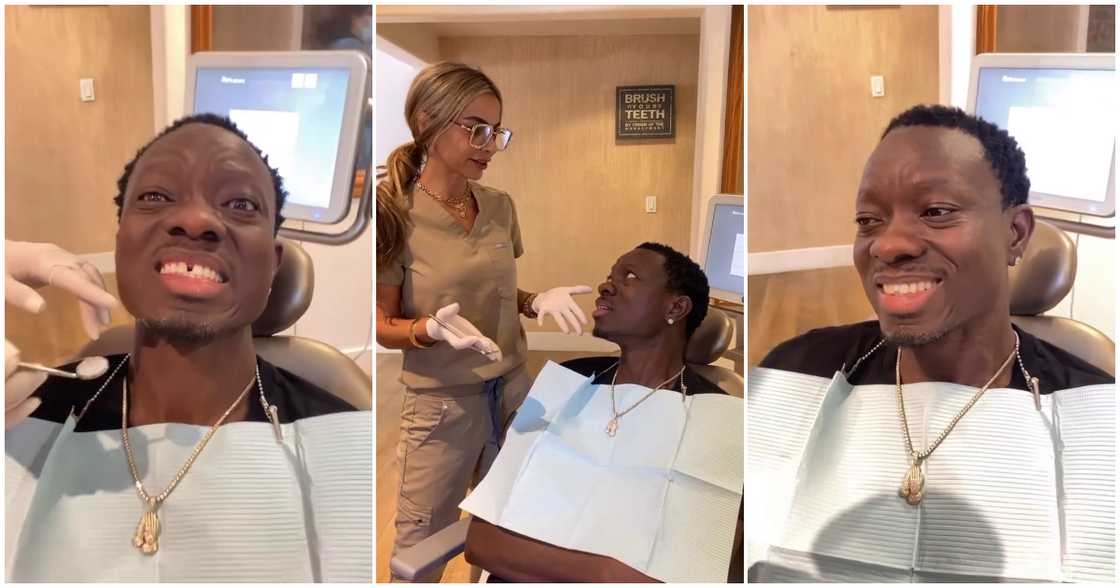 Michael Blackson closes gap teeth