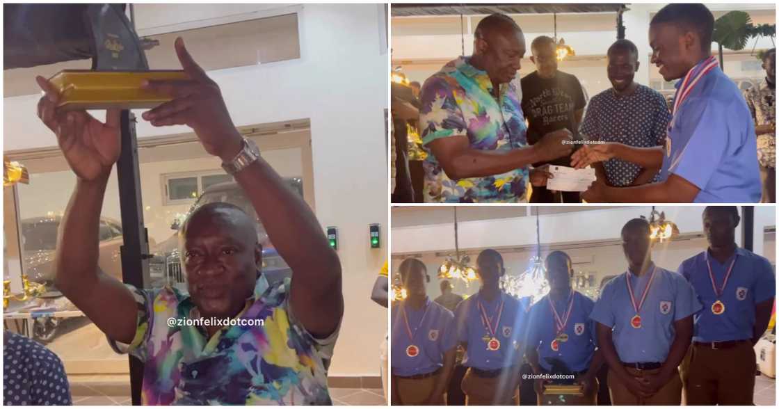 Dr Ernest Ofori Sarpong rewards Presec Shark Quiz winners