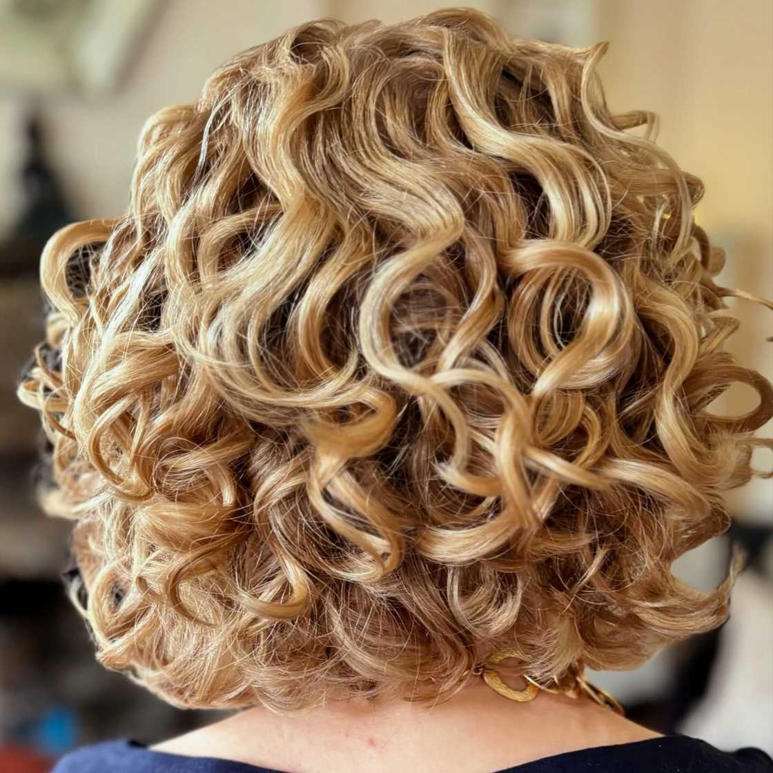 Blonde curly hair