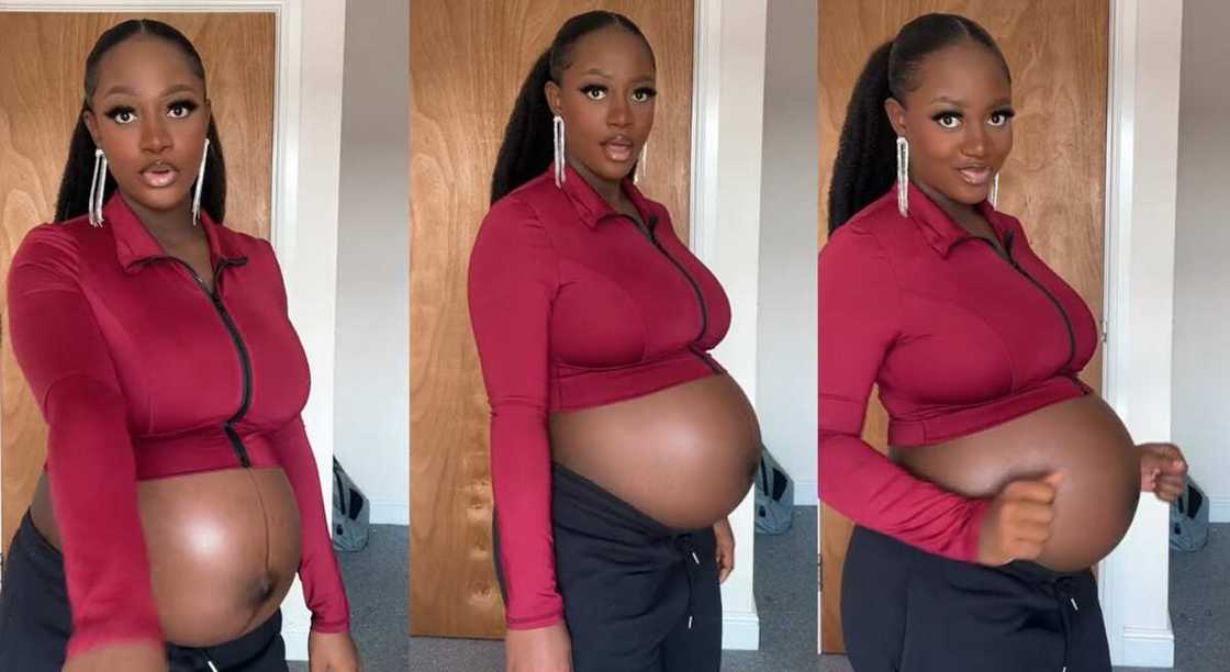 Photos of a a pregnant woman.