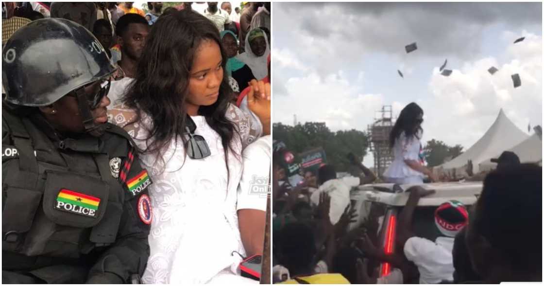 Juliana Wassan sprayed cash during the NDC primaries Juliana Wassan sprayed cash during the NDC primaries