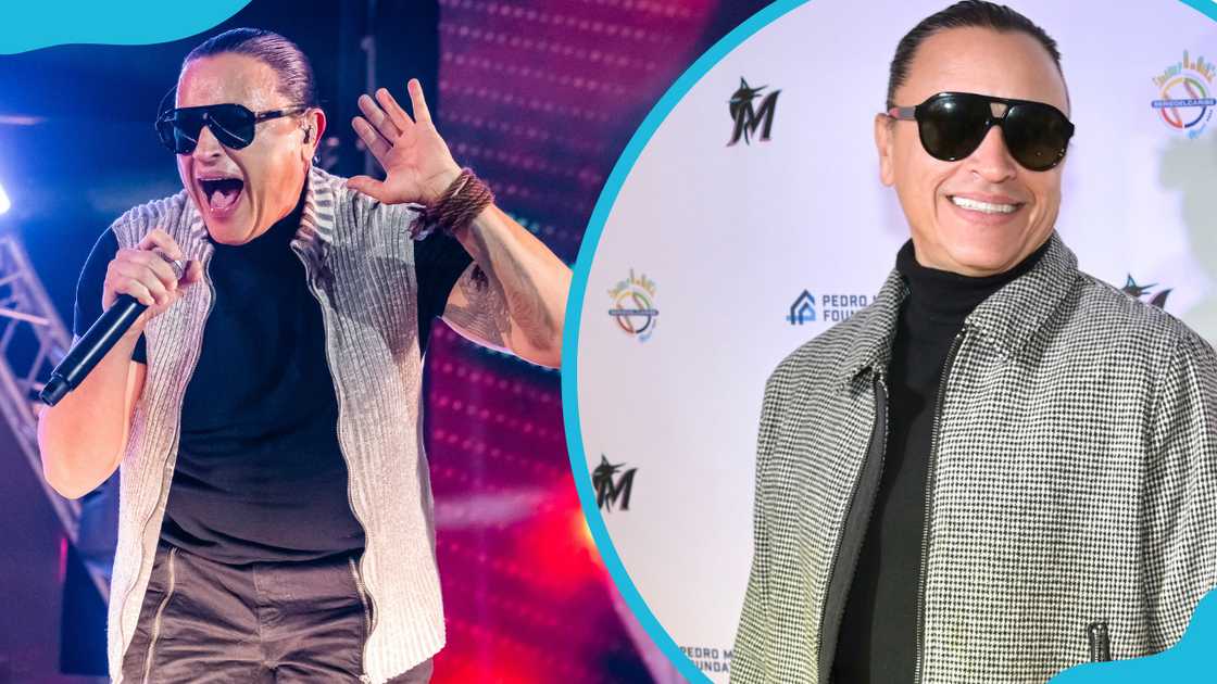 Elvis Crespo is performing at the Tecate Pal'Norte' Festival (L). He is seen at Caribbean Feast 2024 (R)