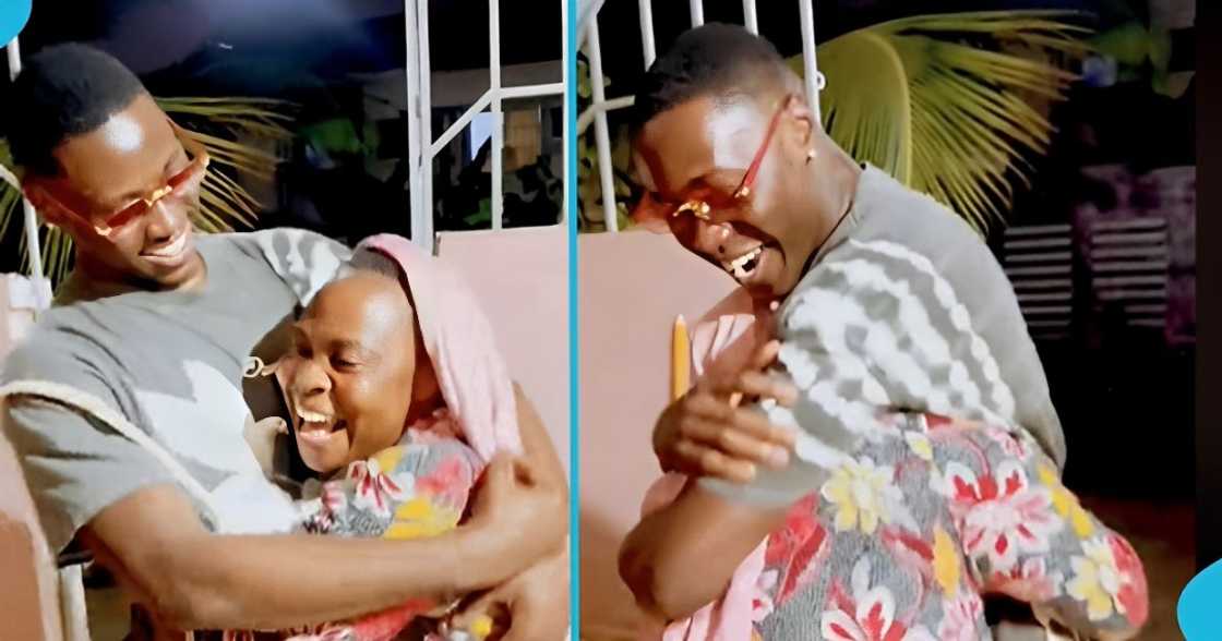 Ghanaian man, abroad, returns home, surprises his mum, Ghana, greener pastures Ghanaian man, abroad, returns home, surprises his mum, Ghana, greener pastures