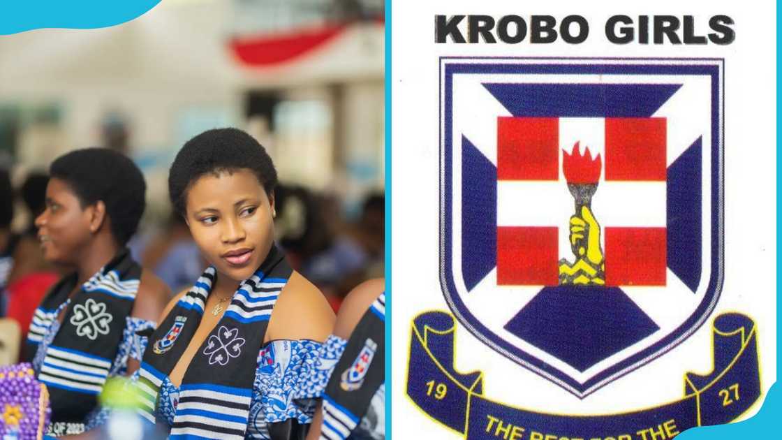 Krobo Girls Senior High School students and logo Krobo Girls Senior High School students and logo