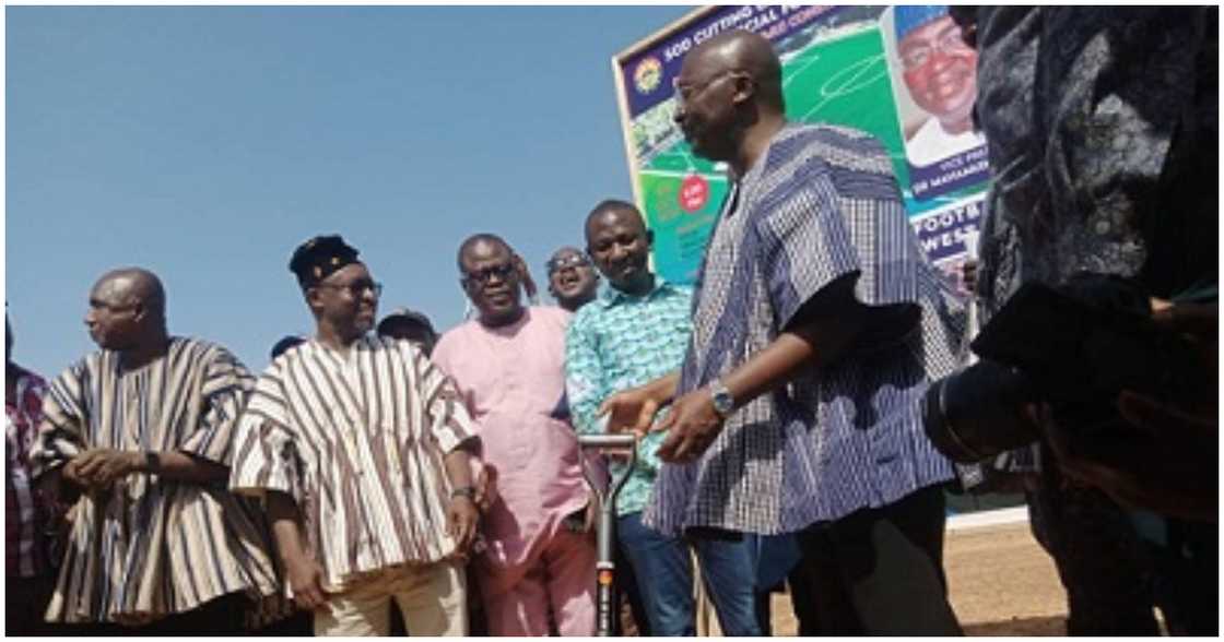 VP Bawumia cuts sod for astroturf construction in Tumu