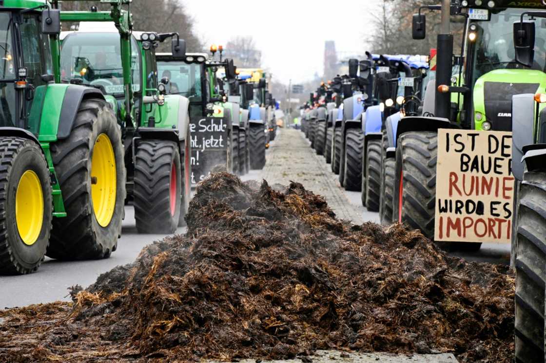 Farmers blocked a main road into central Berlin and dumped manure on the street in December after plans to end fuel and registration tax cuts Farmers blocked a main road into central Berlin and dumped manure on the street in December after plans to end fuel and registration tax cuts