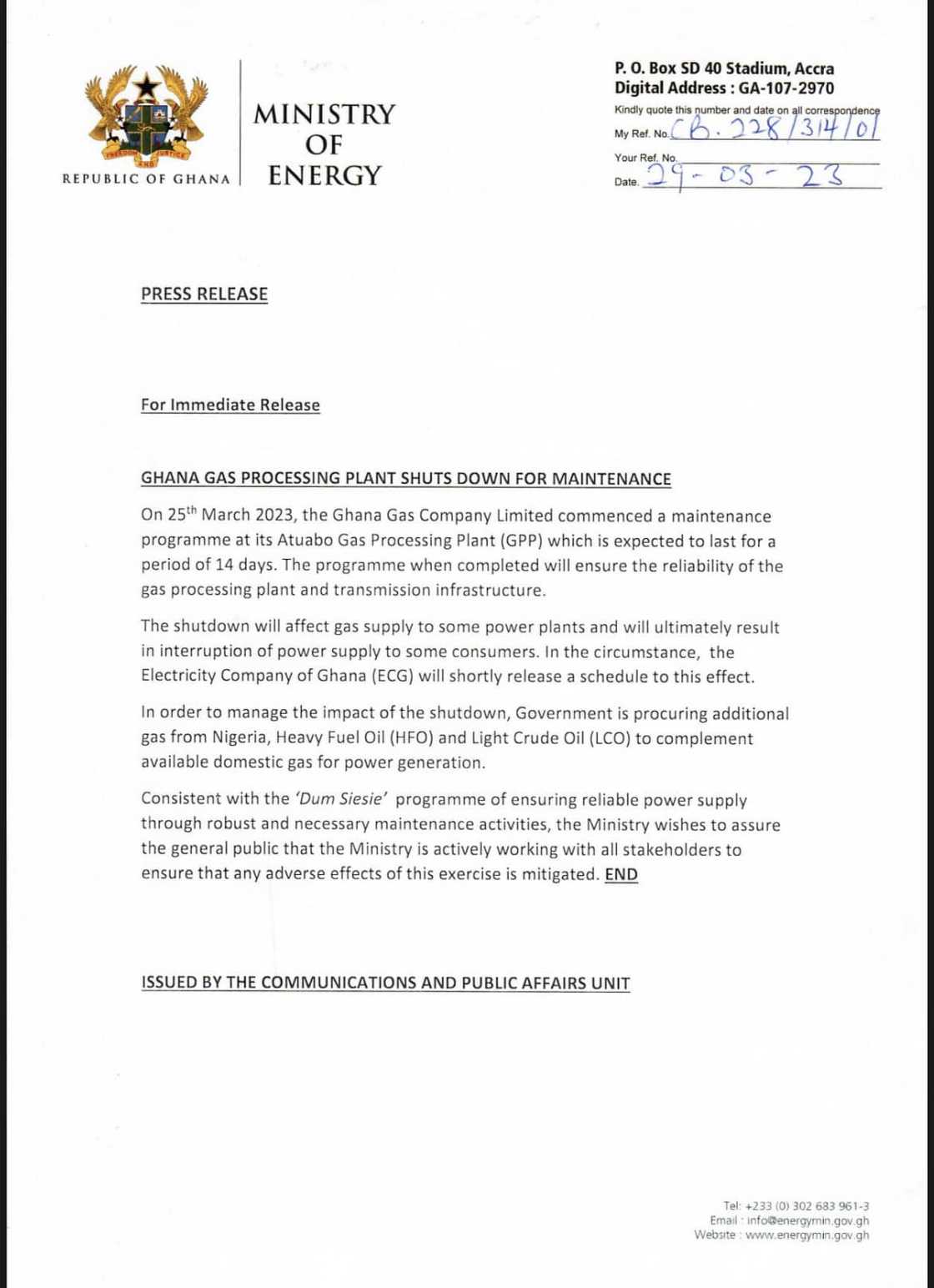 The energy ministry says the ECG will soon release a dumsor timetable The energy ministry says the ECG will soon release a dumsor timetable