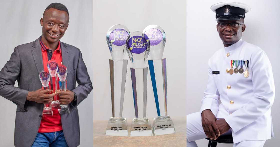 Kwabena Donkor: Ghanaian naval officer bags 3 awards of the year as gospel musician Kwabena Donkor: Ghanaian naval officer bags 3 awards of the year as gospel musician