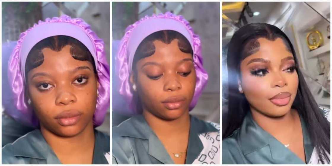 Photos of lady's lace frontal wig