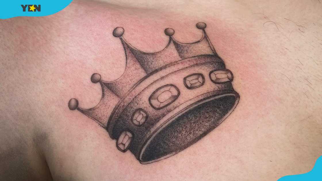 Five-point crown tattoo