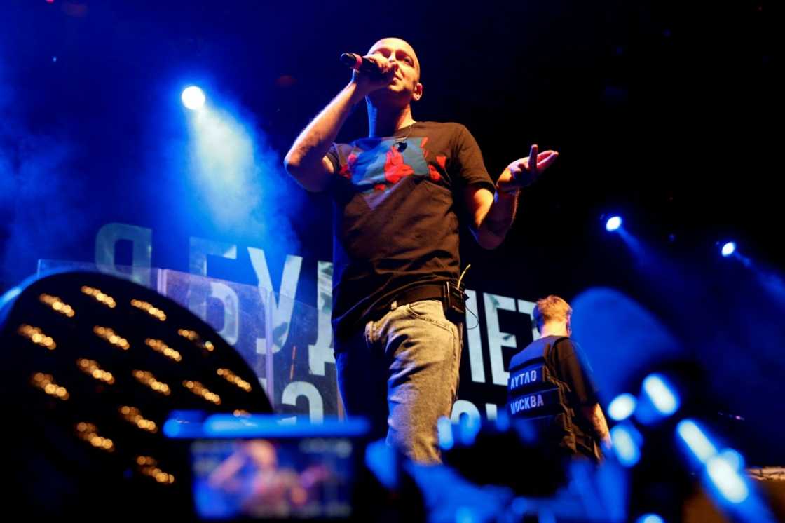 Rapper Oxxxymiron performs at a Moscow club in November 2018