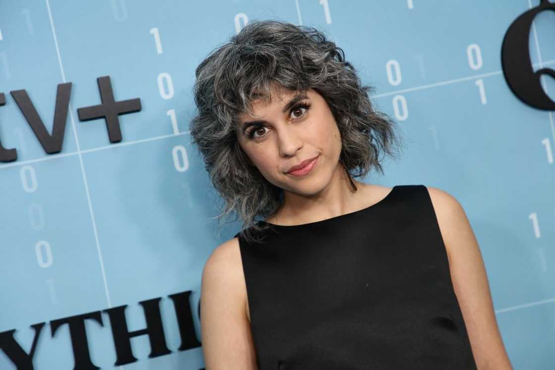 Ashly Burch poses at the premiere of Apple's "Mythic Quest" Season 3 at the Linwood Dunn Theater.