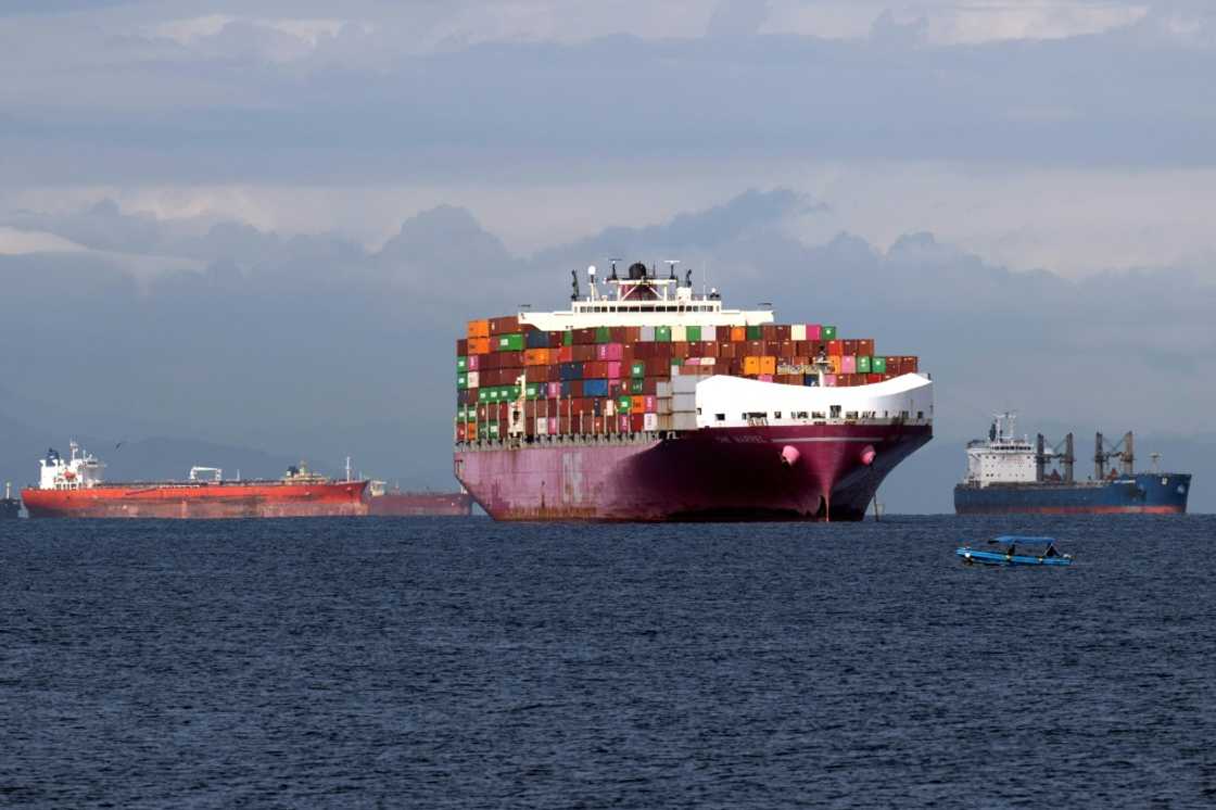 A container ship waits to enter the Panama Canal on September 24, 2023 A container ship waits to enter the Panama Canal on September 24, 2023