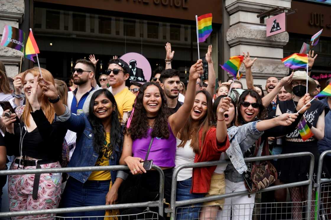 Spectators lined the route to Trafalgar Square