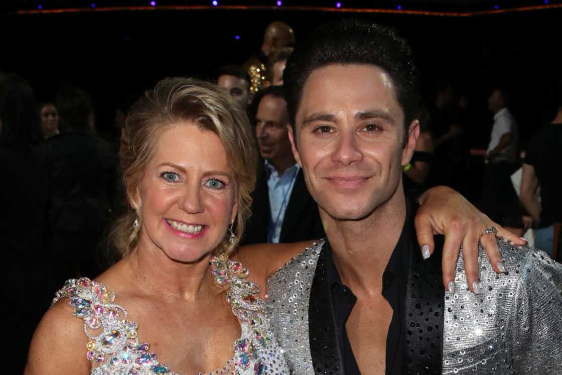 Tonya Harding (L) and dancer/TV personality Sasha Farber Tonya Harding (L) and dancer/TV personality Sasha Farber