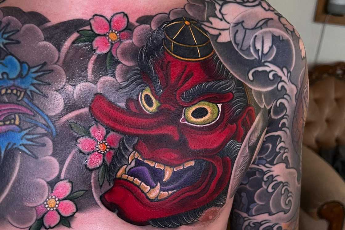 Tengu mask on ash Tengu mask on ash
