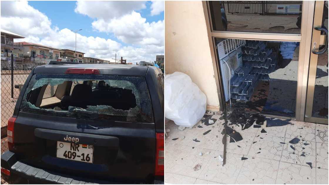 Police brutality: Angry youth in Northern Region destroy offices, pelt stones at police vehicles