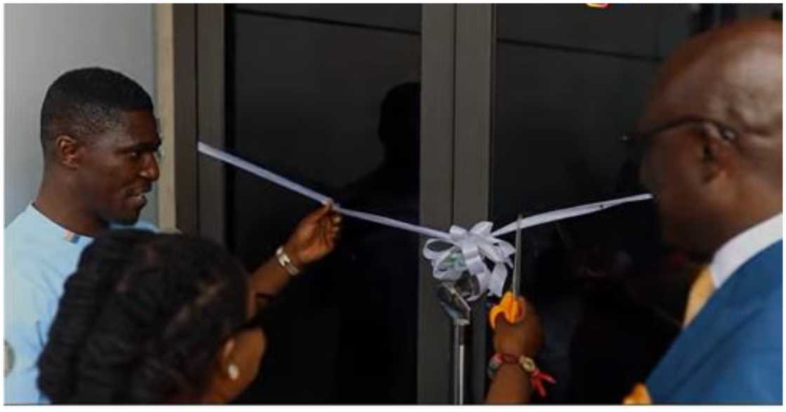 Dr Nyamekye (extreme left) commissions the children's church Dr Nyamekye (extreme left) commissions the children's church