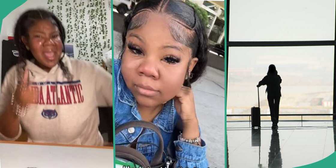 Sad video as lady seeks help after being abandoned by boyfriend at airport Sad video as lady seeks help after being abandoned by boyfriend at airport