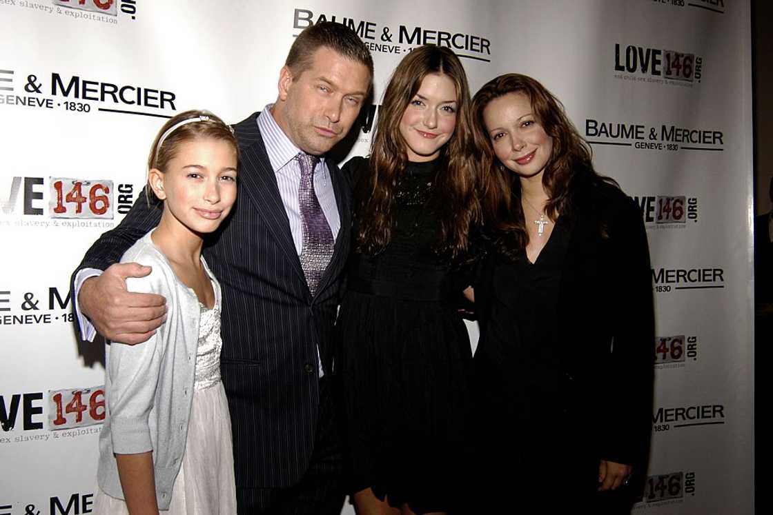 Hailey Baldwin (L), Stephen Baldwin, Alaia Baldwin and Kennya Baldwin (R) in New York City.