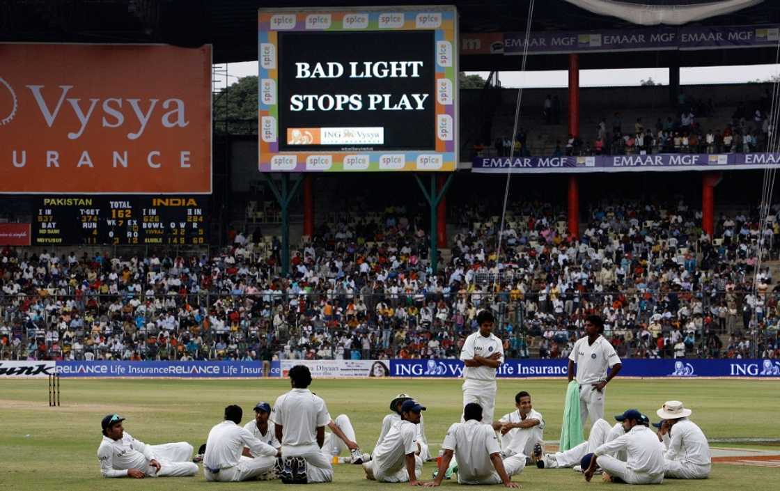 Indian cricketers wait on the ground after bad light stopped play in Bangalore in December 2007 -- the last time the two nations met in a Test match Indian cricketers wait on the ground after bad light stopped play in Bangalore in December 2007 -- the last time the two nations met in a Test match