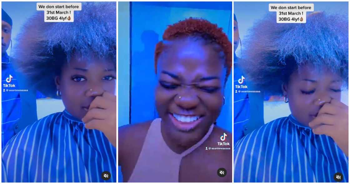 Asantewaa cuts her hair Asantewaa cuts her hair