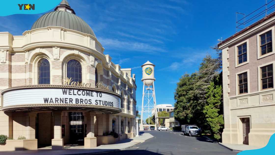 The Steven J. Ross Theater & the Warner Bros. water tower on the studio's backlot.