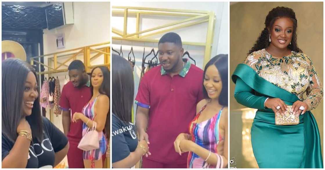 Many react as Sister Derby introduces boyfriend to Jackie Appiah