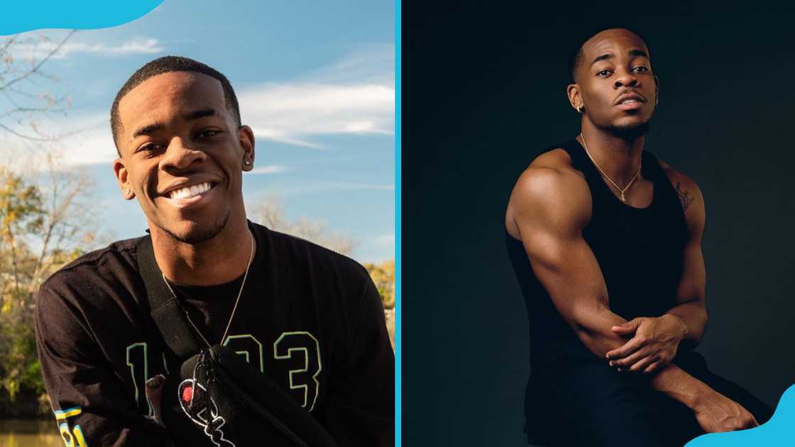 William Oliver sits on a bench (L). William Oliver poses for a photo (R)