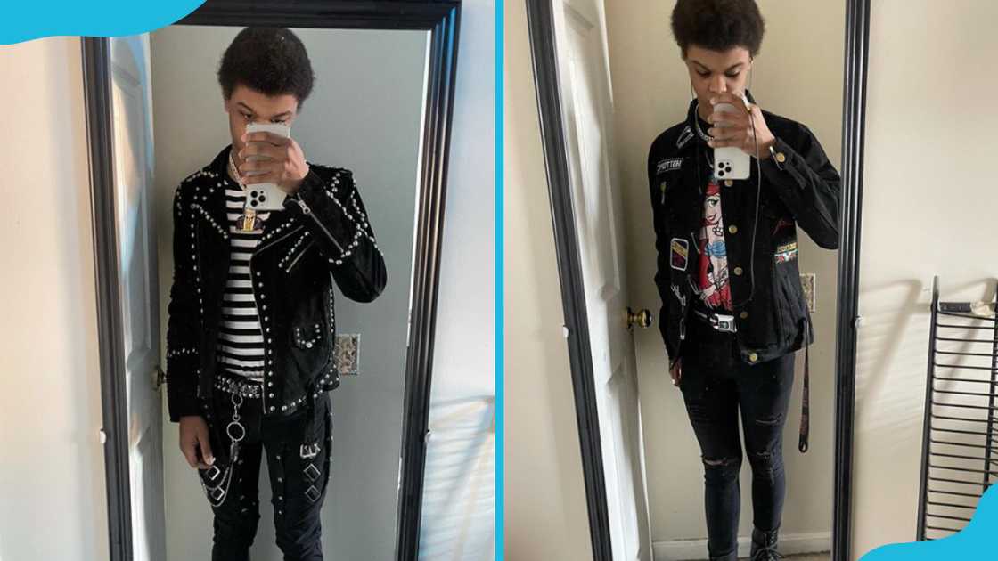 A young man in emo goth style A young man in emo goth style