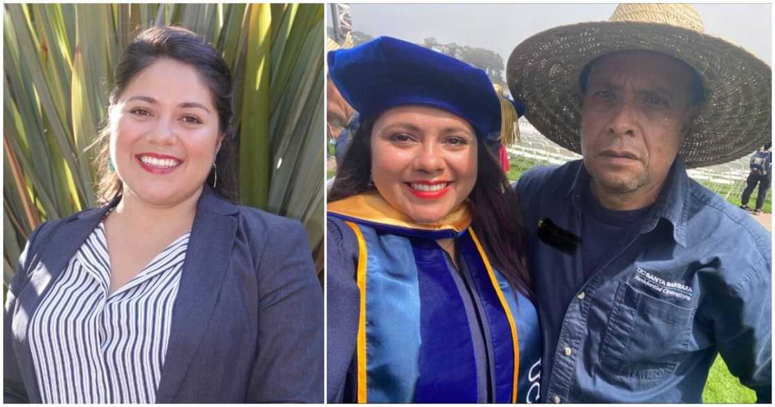 Ana Guerrero, lady graduates from university where dad is a cleaner, groundskeeper, PhD graduate celebrates dad Ana Guerrero, lady graduates from university where dad is a cleaner, groundskeeper, PhD graduate celebrates dad