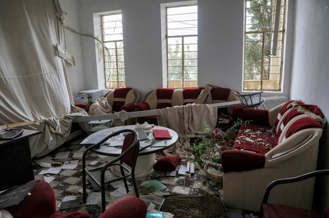 Damage to the interior of the PDKI headquarters Damage to the interior of the PDKI headquarters