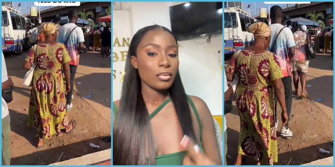 A National Service person expresses her frustration over the long trotro queue she has to join before getting a vehicle to work. A National Service person expresses her frustration over the long trotro queue she has to join before getting a vehicle to work.