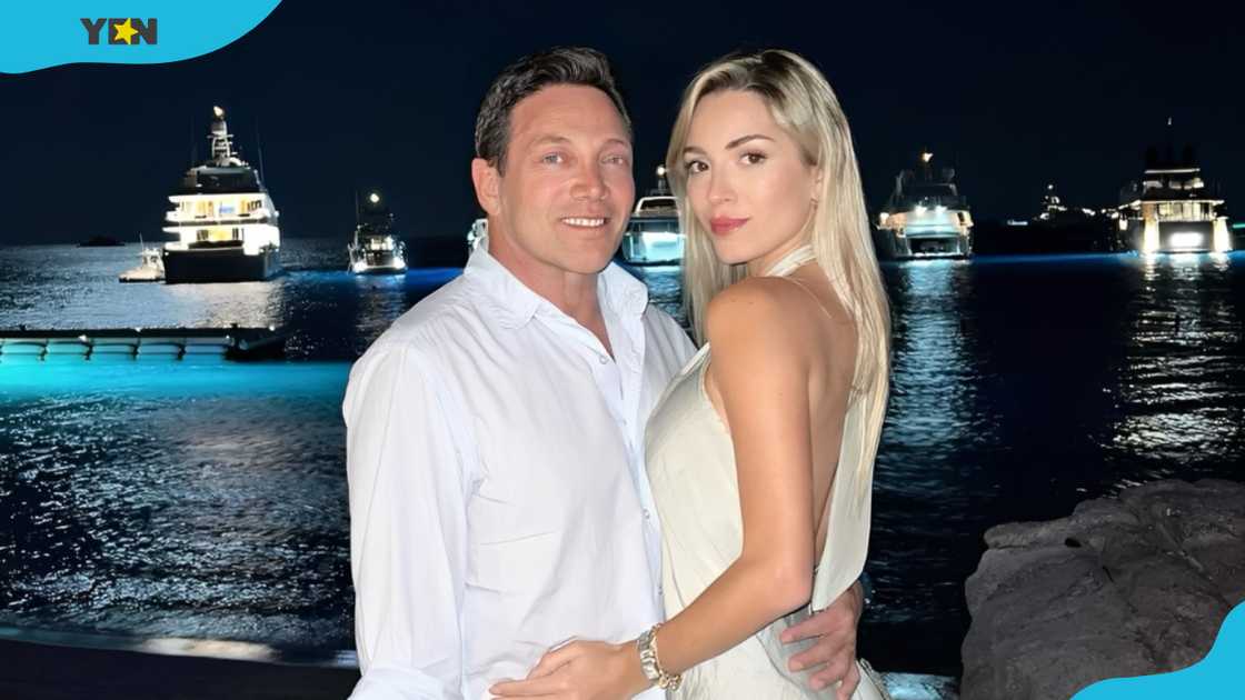 Cristina Invernizzi and her husband, Jordan Belfort in all white.