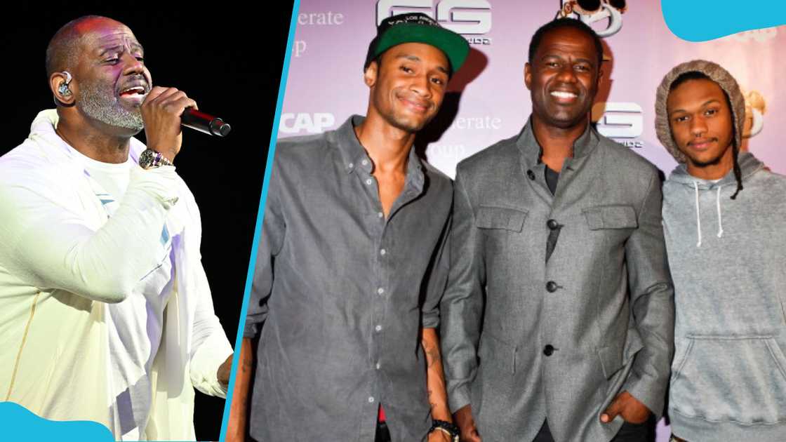 Brian McKnight (L), (L-R) Brian McKnight Jr., Brian McKnight, Niko McKnight Brian McKnight (L), (L-R) Brian McKnight Jr., Brian McKnight, Niko McKnight