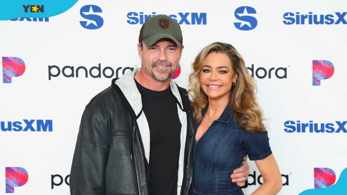 Aaron Phypers and Denise Richards visit SiriusXM Studios. Aaron Phypers and Denise Richards visit SiriusXM Studios.
