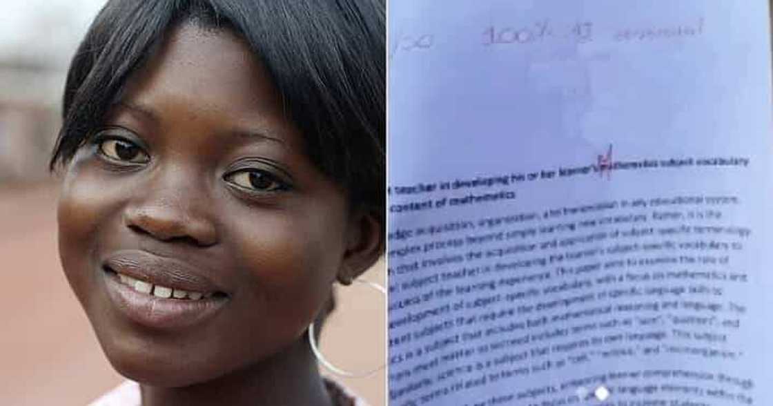 Lady displays exam result