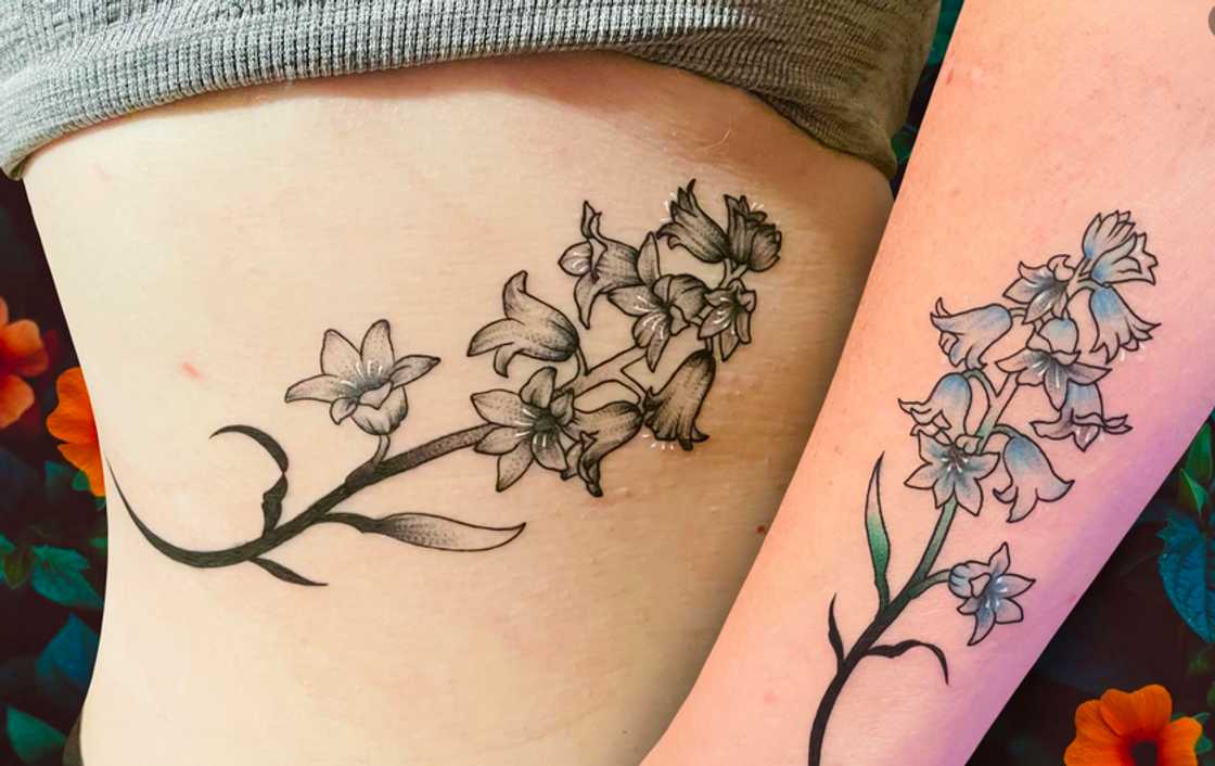 Bluebell flower tattoo