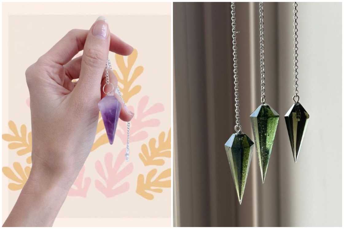 Suspended crystal pendulums Suspended crystal pendulums