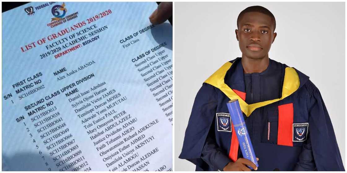 Young man bags award from federal university as he bags the only first-class in his department, celebrates Young man bags award from federal university as he bags the only first-class in his department, celebrates