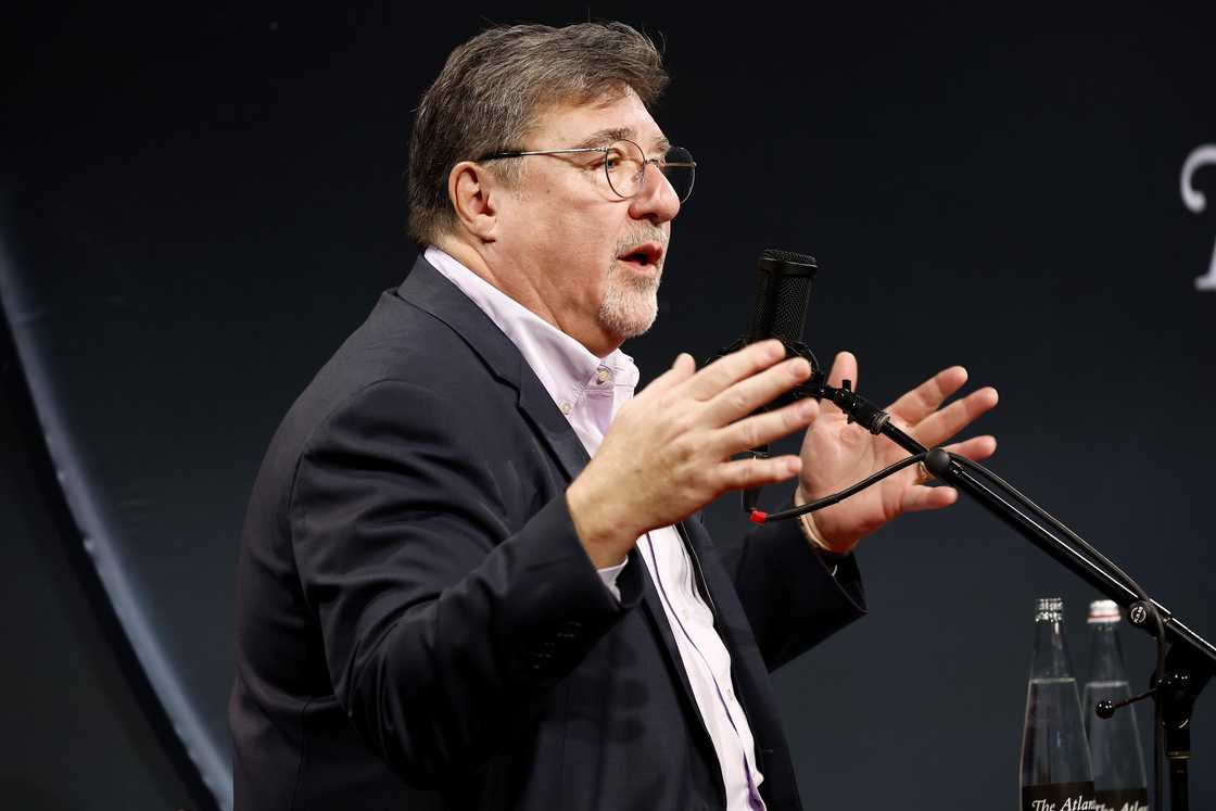 Tom Nichols speaks on stage during the "Radio Atlantic: Live" panel for The Atlantic Festival in Washington