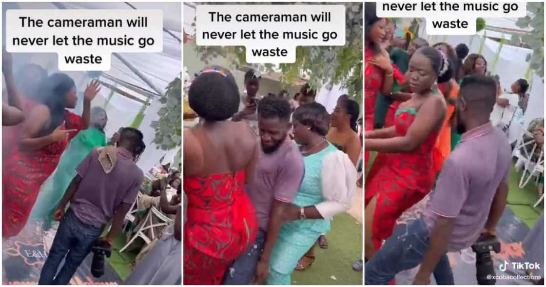 Cameraman rocks ladies at event, cameraman abandons job at event, cameraman dances with two ladies at event Cameraman rocks ladies at event, cameraman abandons job at event, cameraman dances with two ladies at event