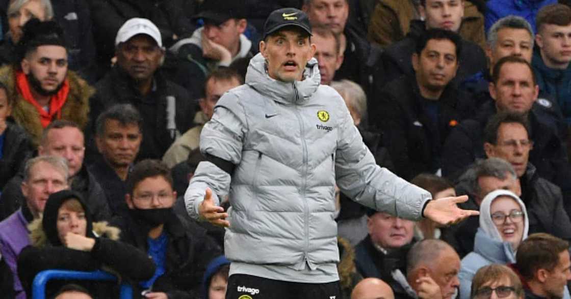 Thomas Tuchel gestures from the side-lines during the English Premier League football match between Chelsea and Southampton at Stamford Bridge. (Photo by JUSTIN TALLIS / AFP) Thomas Tuchel gestures from the side-lines during the English Premier League football match between Chelsea and Southampton at Stamford Bridge. (Photo by JUSTIN TALLIS / AFP)