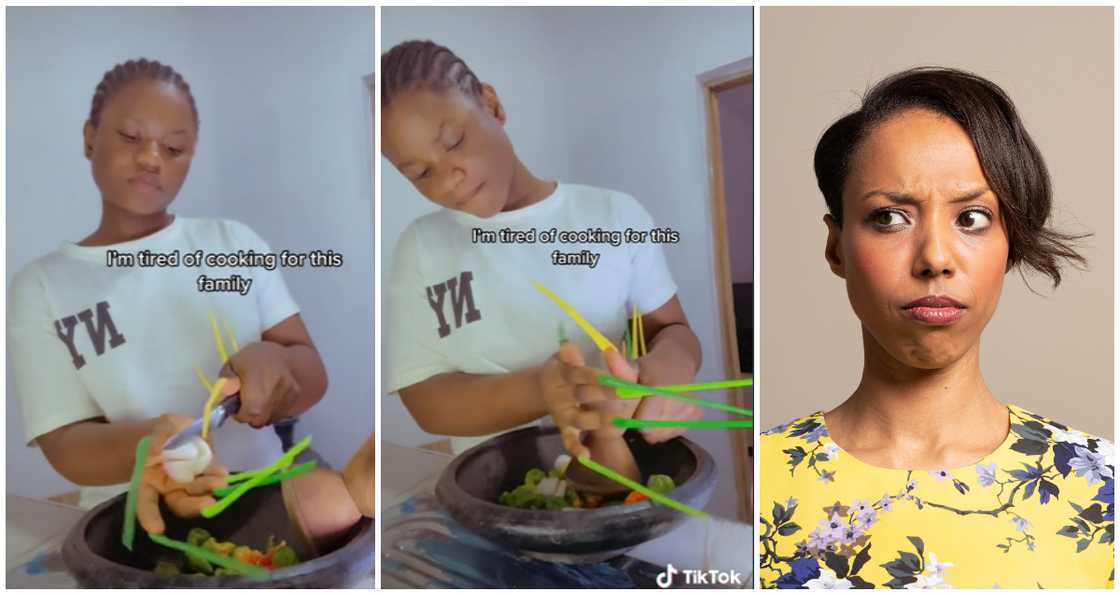 Young lady causes stir after video of her grinding pepper with long nails surfaced online Young lady causes stir after video of her grinding pepper with long nails surfaced online