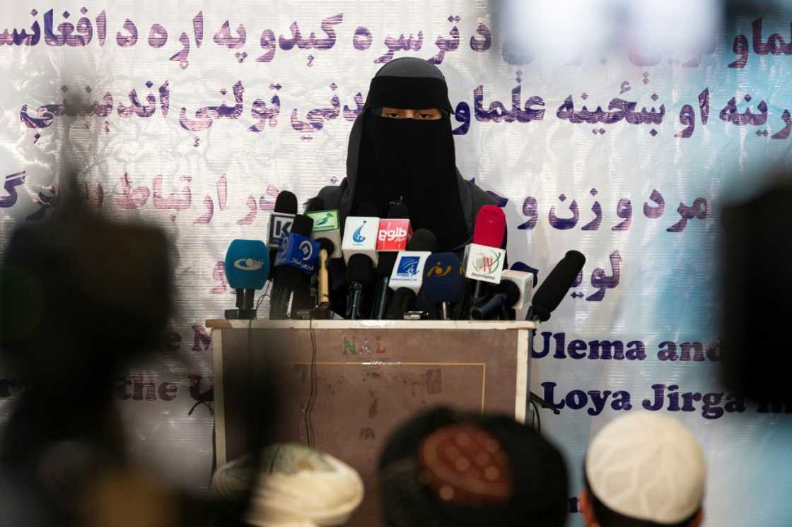 A member of an Afghan women's group told a press conference that the Taliban's grand council meeting would not be representative without their participation A member of an Afghan women's group told a press conference that the Taliban's grand council meeting would not be representative without their participation
